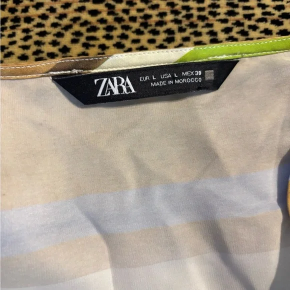 Zara Multicolor Striped Wrap Blouse - Picture 2 of 8
